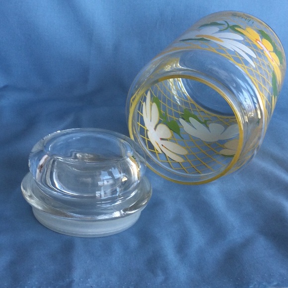 HILDI jar, lattice and Daisies, made by Anchor Hocking in the 1970’s. - Picture 5 of 7